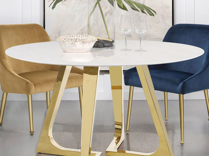 Imani - Round Marble Dining Table - Gold