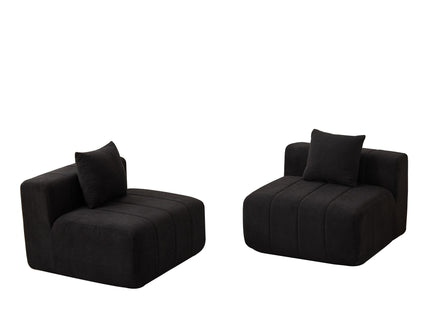 Modular Sectional Sofa With 2 Pillows, Symmetrical Design