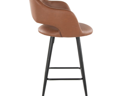 Margarite - Contemporary Fixed Height Counter Stool With Square Footrest (Set of 2)