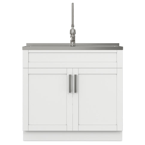 Hennessy - Deluxe Laundry Cabinet With Faucet And Stainless Steel Sink