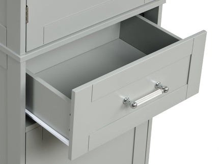 Tall Freestanding Bathroom Storage Cabinet With Adjustable Shelf And 2 Drawers