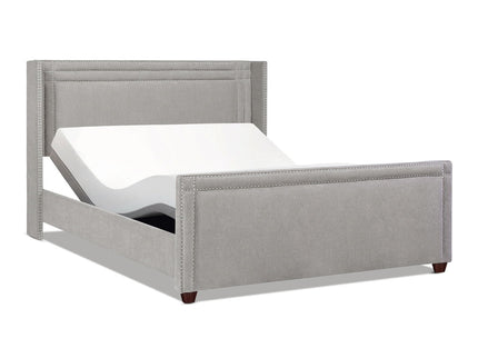 Elle - Wingback Upholstered King Bed - Silver Gray