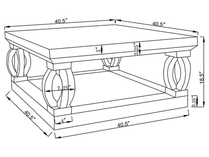 Shannon - Square Coffee Table - Silver