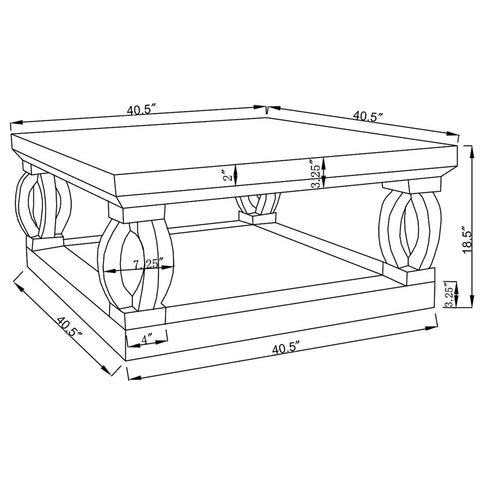 Shannon - Square Coffee Table - Silver