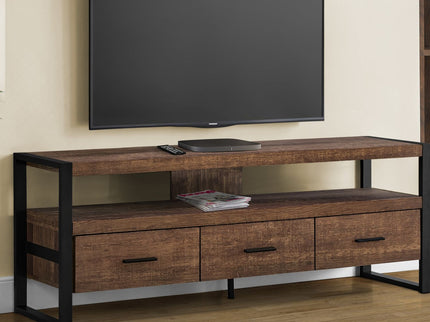 TV Stand, Console, Media Entertainment Center, Storage Drawers, Modern