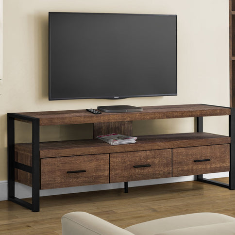 TV Stand, Console, Media Entertainment Center, Storage Drawers, Modern