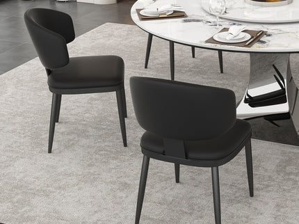 Round Dining Table & 6 Chairs Set - Silver