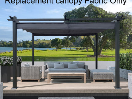Replacement Canopy Top Cover Fabric For Outdoor Patio Retractable Pergola Sun-Shelter Canopy