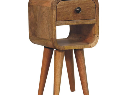 Mini California Curved Nightstand Wth Lower Slot