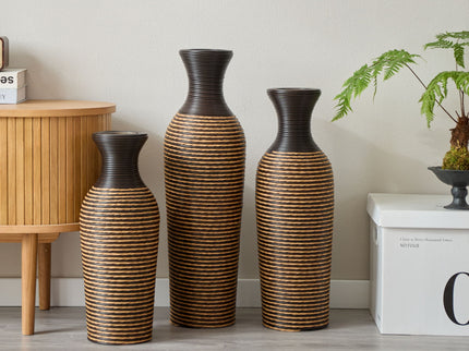 Classic And Neat Floor Vase, High Independent Flower Stand (Set of 3)