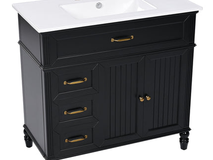 Bathroom Vanity With Sink, Freestanding Cabinet & Drawers