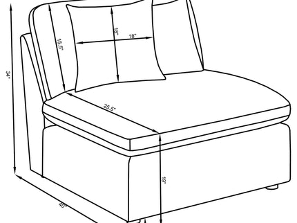 Greeley - 6 Piece Upholstered Modular Sectional Sofa - Ivory