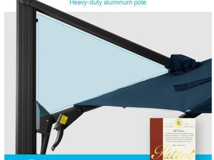 Round Cantilever Patio Umbrella With 360 Rotation & Infinite Tilt Adjustment