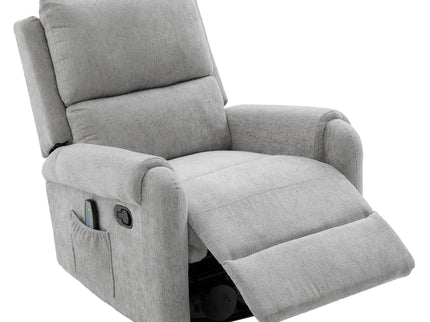 Manual Recliner Massage Chair With Swivel Rocker, 8 Massage Modes, Side Storage Pocket