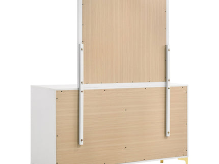 James - 6 Drawer Dresser With Mirror - White