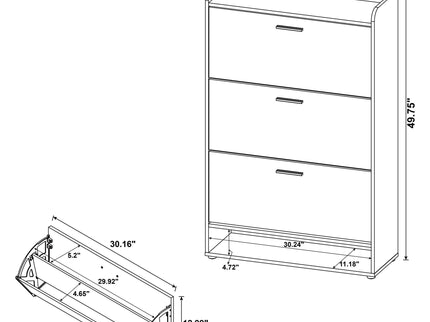 Claire - 3 Tier Shoe Cabinet - Brown