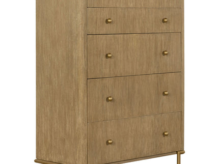 Stevie - Rectangular 5 Drawer Chest - Sand