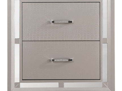 Elegant Nightstand - Silver Champagne