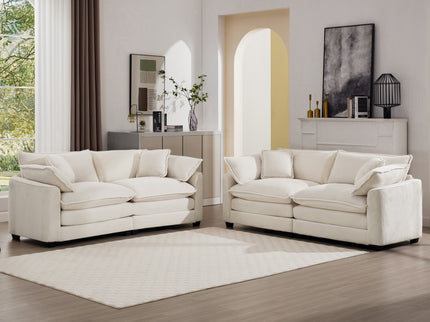 Elegant Oversized Sectional Sofa Set With Deep Seats And Flexible Layout