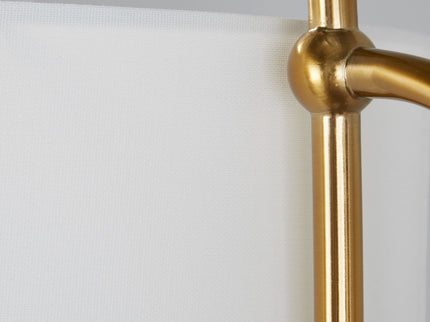 Leslie - Glam / Art Deco Floor Lamp - Gold / White