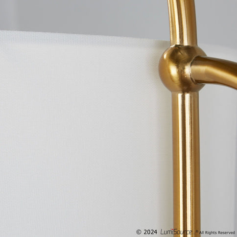 Leslie - Glam / Art Deco Floor Lamp - Gold / White