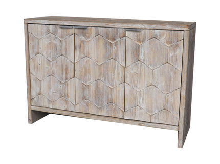 Accent Cabinet Farmhouse Style 3 Door Wooden Cabinet Sideboard Buffet Server Cabinet Storage Cabinet, For Living Room - Natural Wood Wash