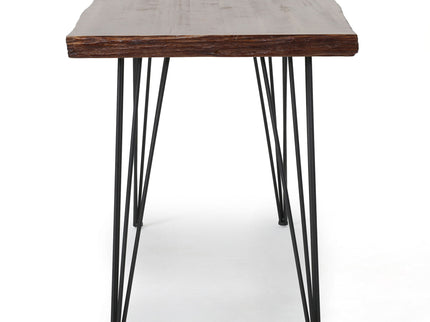Modern Industrial Faux Live Edge Dining Table With Hairpin Legs - Natural