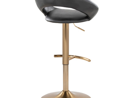 Posh - Contemporary / Glam Adjustable Barstool With Swivel With Rounded T Footrest (Set of 2)