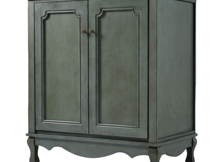 Vintage Bathroom Vanity With Ceramic Sink, Adjustable Shelves