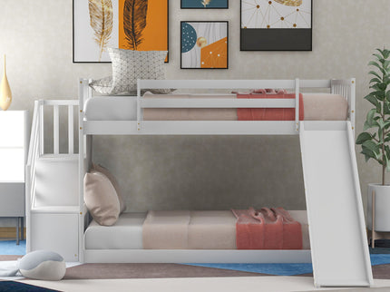 Bunk Bed With Convertible Slide And Stairway