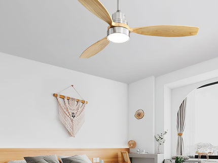 52" Integrated LED Ceiling Fan With Remote Control And Blades For Living Room