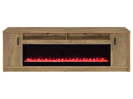 Nevada - Fireplace TV Stand With Flame Visualizer - Brown