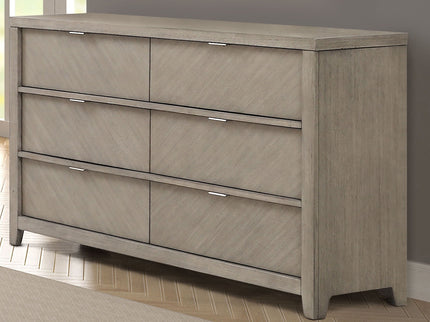 6 Drawer Dresser - Light Gray