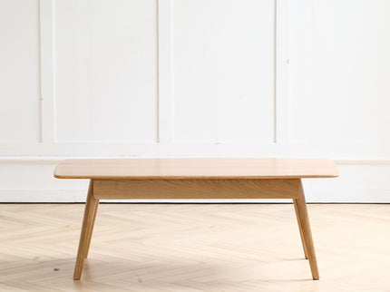 Low Table, Coffee Table With Storage Shelf - Natural