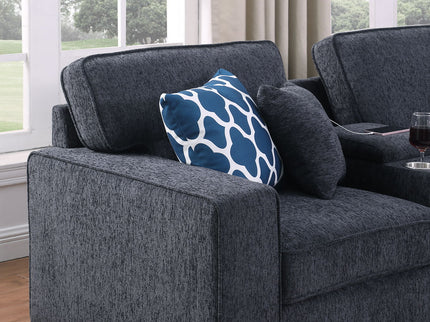 Gina - Sectional Sofa With Ottoman - Black