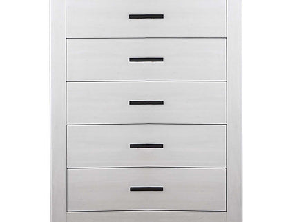 1 Piece Chest 2 Tone Sleek Bar Bedroom Furniture - White