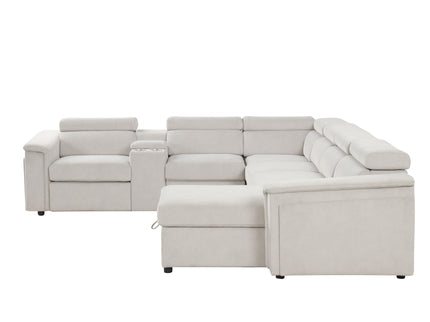 Harvey - Power Recliner Sectional Sleeper - Beige
