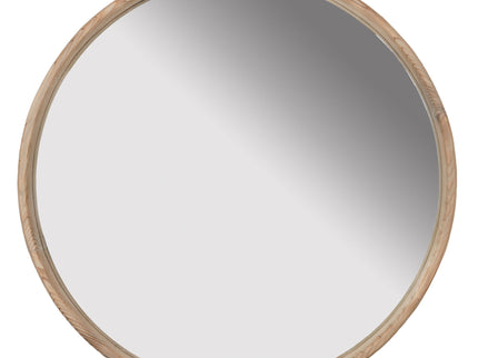 Round Wood Mirror, Wall Mounted Mirror Home Decor For Bathroom Living Room