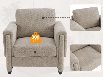 Upholstered Accent Armchair With Square Arm