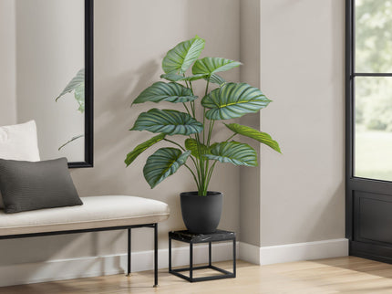 24" Tall, Artificial Plant, Calathea, Indoor, Faux, Fake, Table, Greenery, Potted, Real Touch, Decorative - Green / Black
