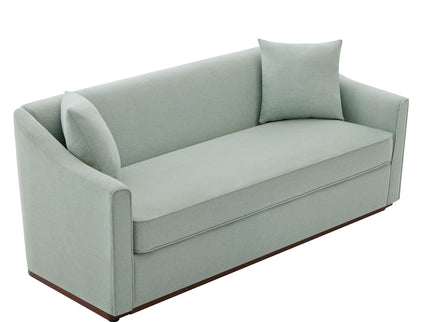 3 Seater Sofa With Wrap Around Armrests And Throw Pillows