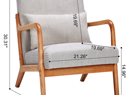Accent Arm Chair With Pillow Upholstered