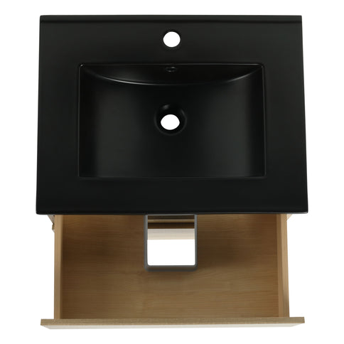 Wall Mounted Bathroom Vanity With Sink, 2 Soft Close Drawers