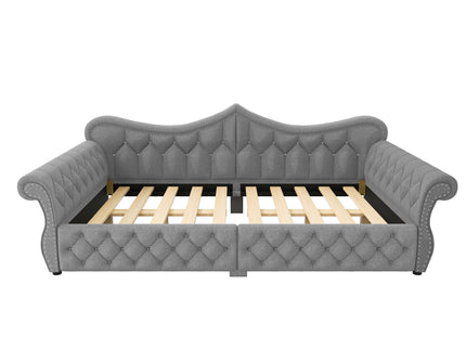 Upholstered Daybed With LED Lighting And Nailhead Trim