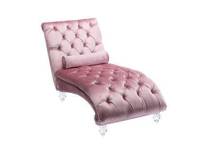 Chaise Lounge Indoor, Button Tufted Upholstered Chaise Lounge Chair With Pillow