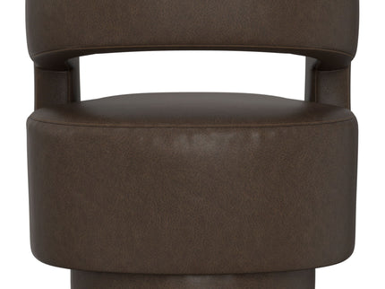 Swivel Accent Chair With Geometric Backrest