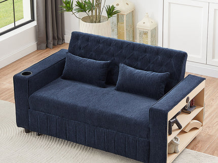 Pull-Out Sofa Bed Convertible Couch With Adjustable Backrest For Living Room