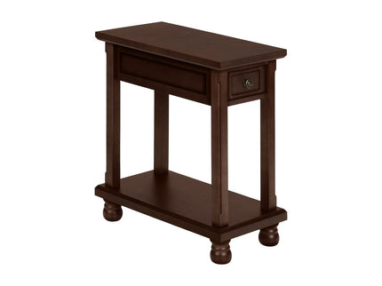 Accent End Table, Storage Drawer, Traditional - Espresso