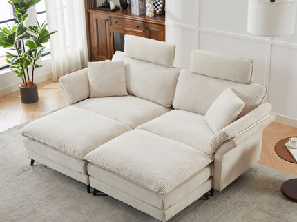 Modern Deep Seat Sectional Sofa With Ottoman