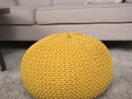 Bordeaux - Knitted Round Pouf, Versatile Ottoman And Floor Cushion
